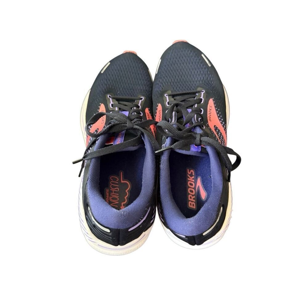 Brooks Womens Black Purple Adrenaline GTS 22 Running Sneaker Shoes Size 10.5